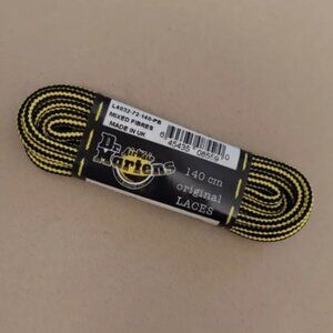 New Vintage Dr. Martens Black and Yellow Laces 140cm Made in UK